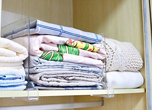CY craft Shelf Dividers for Closets, 8PCS Clear Acrylic Shelf Divider for Wood Shelves and Clothes Organizer/Purses Separators Perfect for Kitchen Cabinets and Bedroom Organizer - color: Clear 8 Pcs