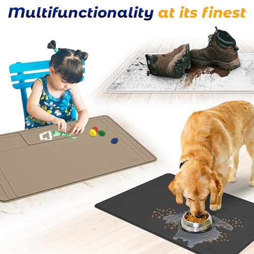 The Original Under Sink Mat - Silicone Waterproof mat, Trimmable, Easy to Clean, Kitchen cabinet liner, Under sink protector mats, Drip Tray with Lip - 34" x 22" or smaller - color: Gray, size: 34" x 22"