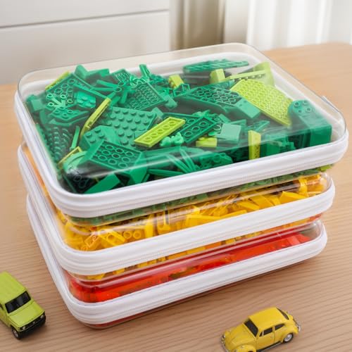 CoiiJoii 3PCS Large Clear Hard Shell Zippered Case, Diaper Bag Organizing Pouches, Waterproof Cosmetic Bag, Storage Organizer Bins. - size: 3Pcs-Large