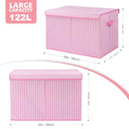 Mayniu Extra Large Toy Box Chest with Dividers, 120L Sturdy Toy Storage Organizer Bin Boxes Basket for Kids, Boys, Girls, Living Room, Nursery, Bedroom, Playroom (26"x17" x17", Pink) - color: Extra Large Pink