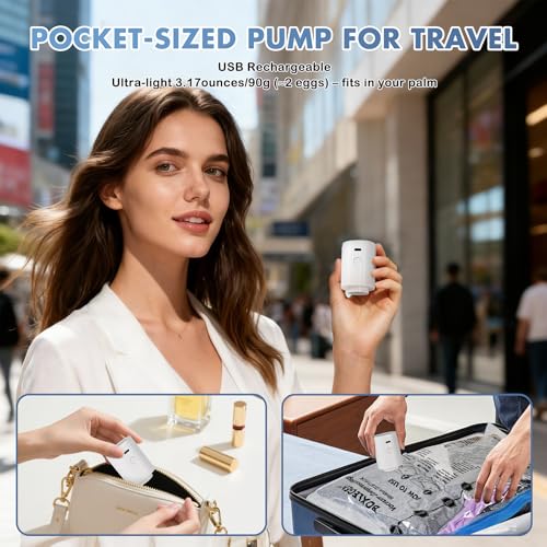 BoxLegend 20 Pack Travel Vacuum Storage Bags with Wireless USB Electric Pump (1200mAh) 4 Sizes for Luggage, Suitcase & Backpack Must-Have Travel Essentials Save 80% Space for Clothes & Packing - size: TRAVEL 20 PACK-Electric Pump