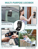 Car Window Lock Box for Turo, Portable Car Key Lock Box, Punch Button Combination Key Safe Box, Sturdy Waterproof Large Capacity Security Lockbox fit for Ride Share, Turo, GetAround ﻿ - color: C-Black