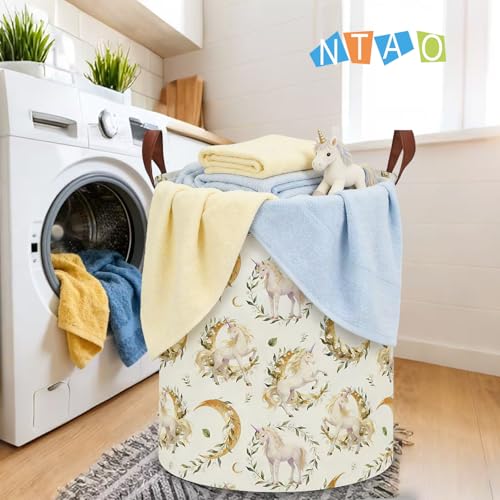 Lindo Dreamy Unicorn Laundry Hamper,Laundry Basket,Baby Nursery Hamper,Waterproof Storage Bin,Clothes Organizer Basket,Room Decor(Moonlight Unicorn） - color: Moonlight Unicorn