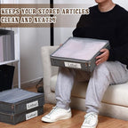 Panelee 6 Pcs 14 x 12 x 3 Inch Sweater Storage Bags Easy Gliding Zippered Sweater Package Organizer Closets Under The Bed Zippered Storage Bags with Label Pocket to Avoid Dust Dirt(Gray) - color: Gray