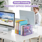 Simple Trending Mesh Desktop File Sorter Organizer, 5-Section Bookshelf for Desk Home Office, Purple - style: 5 Section Purple