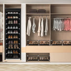 ERONE Shoe Rack with Cover 10 Tier Tall Slim Narrow Shoe Rack Organizer Space-Saving Sturdy Shoe Storage Shelf for Entryway, Closets