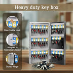 48-Key Smart Key Lock Box Wall Mount – Commercial Key Cabinet with App, Keypad, Bluetooth & WiFi Unlock (Sold Separately), Access Log Tracking, Key Management System for School, Office - size: 48 Keys (Smart）