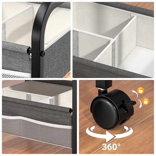 Baby Diaper Caddy Rolling Utility Cart, 3 Tier Baby Essentials Nursery Organizer and Storage with Dividers and Drawers for Crib, Bedroom, Art & Craft Organizer (Black) - color: Black