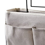 Cosiki Bedside, Bedside Storage/Bedside Hanging Storage Bag Hanging Desk Organizer for Headboards Bunk Beds Dorm Rooms Book Phone Magazine Holder (Grey)