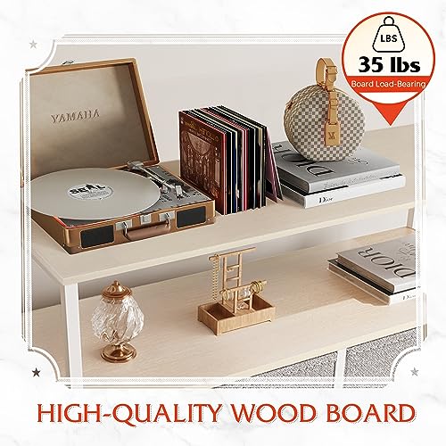 WLIVE Fabric Dresser for Bedroom with Open Shelves, Tall Dresser with 8 Drawers, Storage Tower with Fabric Bins, Chest of Drawers for Closet, Living Room, Hallway, Light Gray - color: Light Grey, style: Raised Shelves