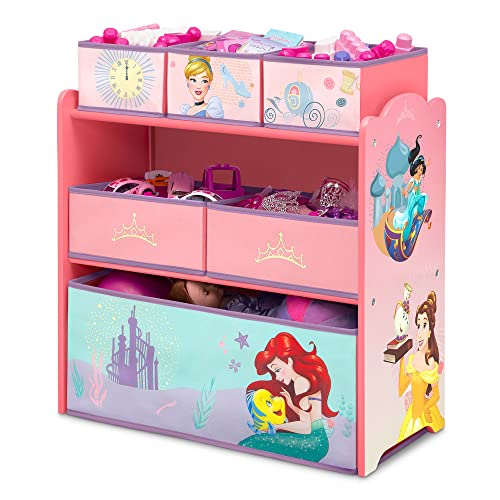 Delta Children Design & Store 6 Bin Toy Storage Organizer, Disney Princess - color: Disney Princess