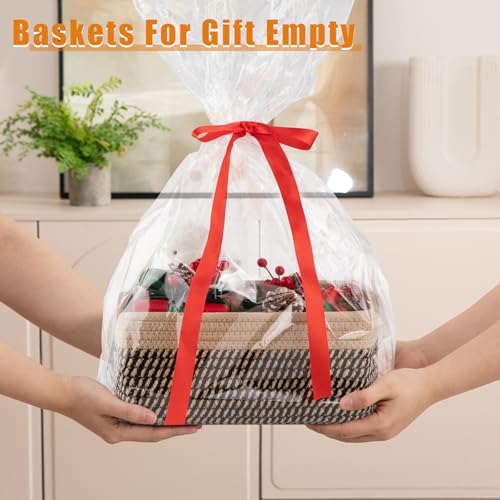 OIAHOMY 4 Pack Storage Baskets for Organizing, Small Bins for Shelves, Cute Decorative Storage Bins, Organizer Baskets for Gifts Empty, 11.8''Lx7.8''Wx4.7''H,Black/Yellow - color: Black/Yellow, size: 11.8"*7.8"*4.7"