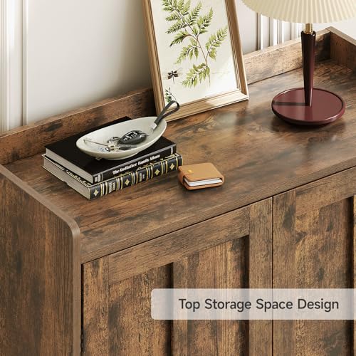 ComfyCorner Brown 7+1 Tier Farmhouse Shoe Storage Cabinet - 45" Tall Entryway Organizer with Cross Molding Doors, 3 Adjustable Shelves & Metal Legs, Shoe Rack for Front Door Entrance - color: Brown