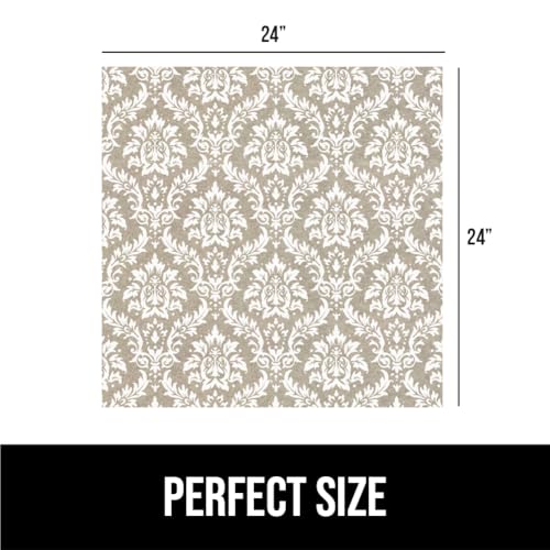 GORILLA GRIP LeakGuard Non-Adhesive Under Sink Mat for Kitchen Cabinet, Waterproof Quick Dry Shelf Liner, Durable Absorbent Felt Mats for Bathroom Sinks, Cabinets, Dresser, 24x24 Damask Taupe Cream - color: Damask: Taupe/Cream, size: 24"W x 24"L