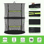 MEKOLIFE 2 Layer Herb Drying Rack, Collapsible Mesh Drying Rack, Small Hanging Drying Net with Green Zipper & Hooks, Indoor Outdoor for Drying Herbs, Socks, Underwear, Seafood & Camping Food (11.81") - size: 2 Layers