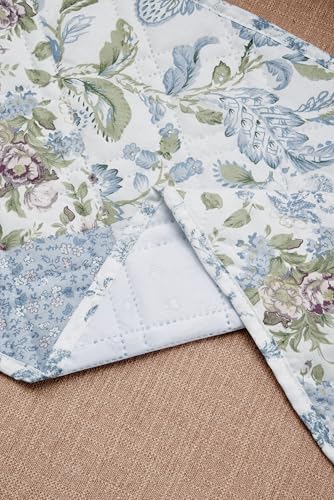Brilliant Sunshine Blue Rose Patchwork Couch Armrest 5 Pockets Organizer, Slip Resistant Recliner Armchair Caddy, Washable Remote Controls Holder, Storage for Magazine, Tablet, Phone, iPad, Blue Rose - color: Blue Rose