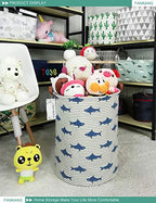FANKANG Storage Basket, Nursery Hamper Canvas Laundry Basket Foldable with Waterproof PE Coating Large Storage Baskets for Kids Boys and Girls, Office, Bedroom, Clothes,Toys（Shark） - color: Shark