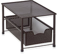 Simple Houseware Stackable Under Sink Cabinet Sliding Basket Organizer Drawer, Bronze - color: Bronze