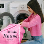 Handy Laundry Extra Large Heavy Duty Laundry Bag – 30" x 40" Pink Nylon, Durable Drawstring Closure, Machine Washable, Holds Up to 60 lbs, Travel Dirty Clothes Bag, Laundry Hamper Liner - color: Pink, size: 30" x 40"
