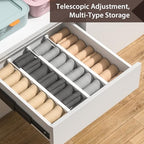 DUCOO 4 PCS Drawer Divider, 17"-22" Adjustable Bamboo Drawer Dividers Organizers, Expandable Separators for Kitchen, Clothes, Dressers, Home, Office, White - color: White