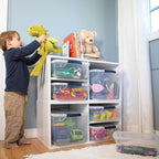 Rubbermaid Cleverstore Clear Dorm Variety 16-Pack, Made in USA, Stackable Large Clear Storage Bins with Lids, See-Through Plastic Storage, with Latching Lids, BPA-Free - size: Variety - 16 Pack