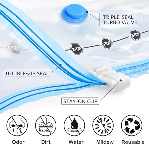 BoxLegend Vacuum Storage Bags with Large Size Hand Pump 8 Jumbo 31.5’’x39.37’' Thickened Vacuum Seal Bags for Clothing Space Saving Vacuum Pack Storage Bags for Pillow Comforters Bedding - size: 8 Jumbo