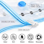 BoxLegend Vacuum Storage Bags with Large Hand Pump 12 Combo (3 Jumbo,3 Large, 3 Medium, 3 Small) Thickened Vacuum Seal Bags for Clothing Coat Bedding Quilt Blanket Pillow Comforters - size: 12 Combo