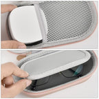 Portable 2 in 1 Contact Lens Case and Glasses Case, Traveling Contact Cases Bag Box Holder with Soak Storage Kit Included Built-in Mirror, Tweezer, Contact Lens Solution Bottle and Hand Strap-Gold - color: Gold