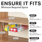 Simple Houseware 6PK Under Shelf Basket, White - size: 6 Pack