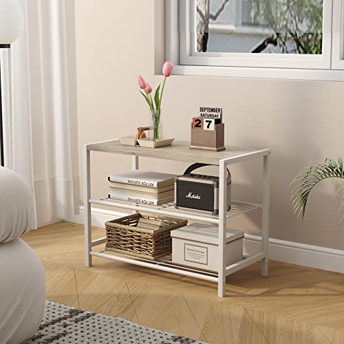 HOMEFORT 3-Tier Shoe Rack, Shoe Storage Shelf, Industrial Shoe Tower, Narrow Shoe Organizer for Closet Entryway, Small Shoe Rack Table with Durable Metal Shelves, White Oak - color: White Oak, size: 3-Tier (11.8"D x 23.23"W x 16.9"H)
