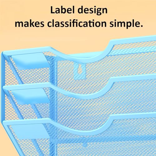 Kuntine.B Wall File Organizer Office Hanging Magazine Holder Wall File Organizer for Office Home (Blue, 3 Tier) - color: Blue, size: 3 Tier & No Hangers