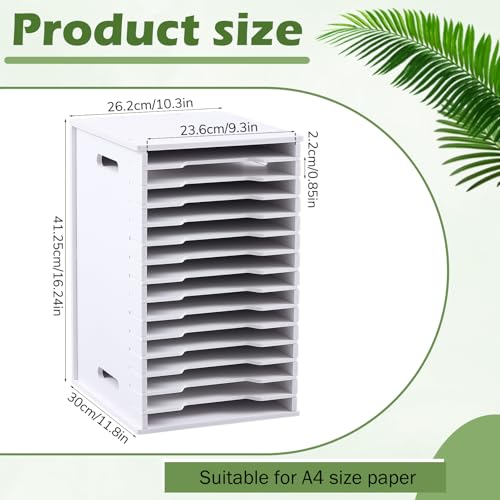 Juexica 15 Tier 8.5" x 11" Scrapbook Paper Organizer, White Cardstock File Organizer with Adjustable Shelves, Stackable Paper Trays, Desktop Storage Rack Document Holder for Desk Home Office - style: 15 Tier