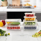 Glass Food Containers with Glass Lid, Microwave Safe Food Storage Container Set, 4 Pack, Airtight Storage Set with Leak Proof Lids, Meal Prep Containers - color: Grey-J4R