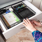 Office Drawer Organizer 3 Pack, Office Supplies Desk, Black Mesh Drawer Organizer Hold Pens & A4 Sized File, 12 x 9 Inches Visit the Store - style: 3 PACK
