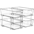 Simple Houseware 2 Tier Basket Drawer Cabinet Pull-Out Organizer, 2 Pack, Clear - size: 2-Pack