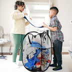 Collapsible Pop Up Laundry Hamper, Extra Large Mesh Foldable Laundry Basket Bag, 28" x 16" x 16", 4 Pack (Black + Pink + Grey + Blue) - color: Black+Pink+Grey+Blue