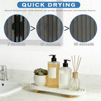 Instant Dry Sink Tray, Anti-Slip Stone Sink Caddy, Durable Kitchen Sink Organizer, Quick Dry Water Absorbing Stone Tray for Bathroom Counter, Stone Soap Tray -White - color: White Wooden Foot 4circles Large