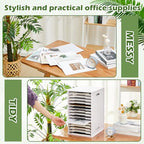 Juexica 15 Tier 8.5" x 11" Scrapbook Paper Organizer, White Cardstock File Organizer with Adjustable Shelves, Stackable Paper Trays, Desktop Storage Rack Document Holder for Desk Home Office - style: 15 Tier