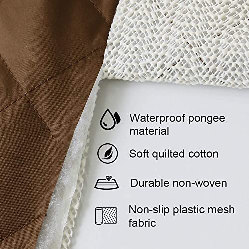 Couch Arm Tray-Couch Arm Cup Holder,Anti-Slip Chair Arm TV Remote Holder for Recliner Sofa Armchair Caddy Bedside Storage Pockets Bag for Pens, Magazines, Snacks, Glasses - color: Brown
