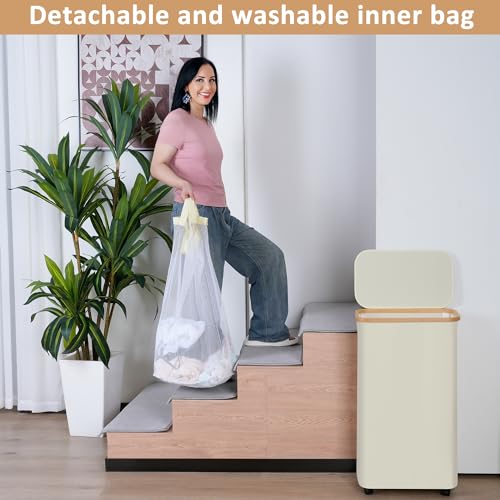 iEGrow 75L Laundry Basket with Wheels,Clothes Hamper for Laundry,Laundry Hamper with Lid and Inner Bag, for Laundry Room, Bedroom, Dormitory Storage,Pink - color: Pink, size: 75L