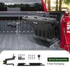 VEVOR Truck Bed Storage Box, Compatible with Chevrolet Silverado 1500 GMC Sierra 1500 2019-2020 R, Waterproof ABS Wheel Well Tool Box with Lockable Lid, 6.6 Gal/25 L Toolbox, Passenger Side, Black - size: Passenger Side, style: Chevrolet Silverado