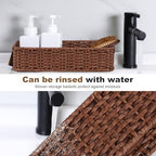 Water-Resistant Toilet Paper Basket: Tank Topper Organizer Brown Handwoven Modern Natural Style - color: Brown, size: small (2-pack)