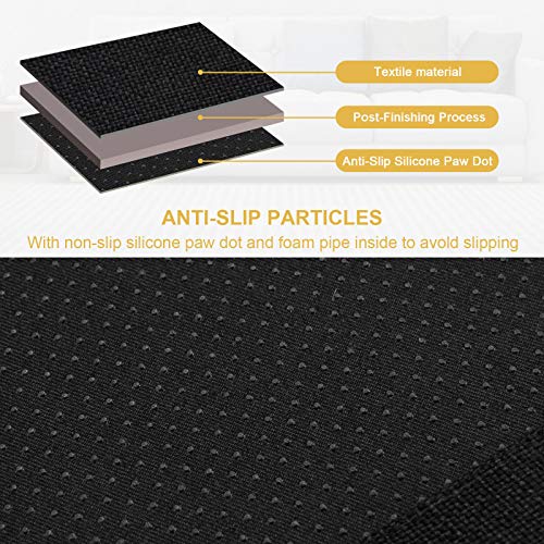 Sofa Armrest Organizer Non-Slip Remote Control Holders for Recliner Couch Chair Armchair Caddy with 5 Pockets for Table,Cell Phone,Ipad,Magazines,Books (Black, 13 x 35 Inch) - color: Black, size: 13 x 35 Inch