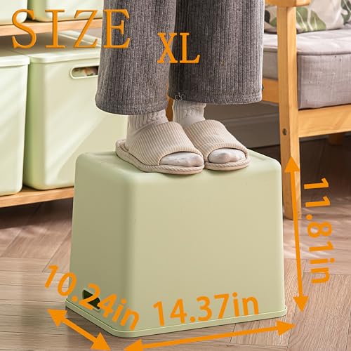 4 pack large plastic White storage bins with Lids, Toy Box Chest with Handle，Organizer Containers Baskets for Baby,Nursery，Shelves，Playroom, Bedroom，Office,Closet，home (Light Green, 4XL) - color: Light Green, size: Set of 4 Extra Large