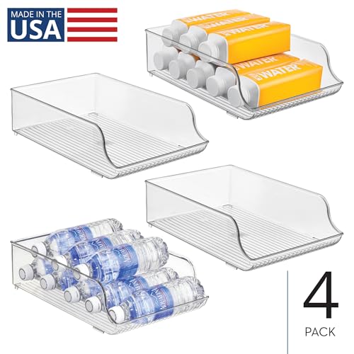 iDesign Water Bottle Organizer for Fridge - Set of 4 - Clear - Made in USA - style: Pack of 4