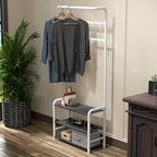 Simple Houseware Space-Saving Coat Rack with Storage Shelf, Black Freestanding Hall Tree Organizer with Hooks for Entryway, Bedroom, Office, Coats, Hats, Jackets, Scarves - White - color: White