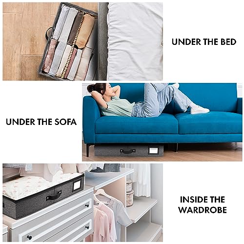 HOMELUX THEORY 2pc Under Bed Storage Containers, Bedroom Under the Bed Drawer Storage Organizer with Bins and Lids, Medium Underbed Clothes Storage Box Ideal for Blanket, Fabric, & Shoes (Dark Gray) - color: Dark Gray, size: Medium (2pc)