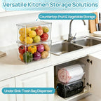 Vtopmart 1 Pack Trash Bag Holder, Stackable Garbage Bag Dispenser for 13/30/33 Gallon Bags, Onion and Potato Storage Bins for Kitchen, Clear Organizer Bins for Under Sink, Laundry Room - size: 1 Pack