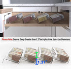 Jadehom 19 x 13 Inches Spice Drawer Organizer, 4 Tier Clear Acrylic Expandable In-Drawer Seasoning Jars Rack, Kitchen Drawer Spice Insert Tray for Cabinet/Countertop - size: 4 Pcs x 13 inch Width