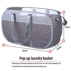 Pop Up Laundry Hamper，with Durable Handles collapsible laundry basket，Easy to Open and Fold for college Dorm,kids room，travel (Gray)… - color: Gray